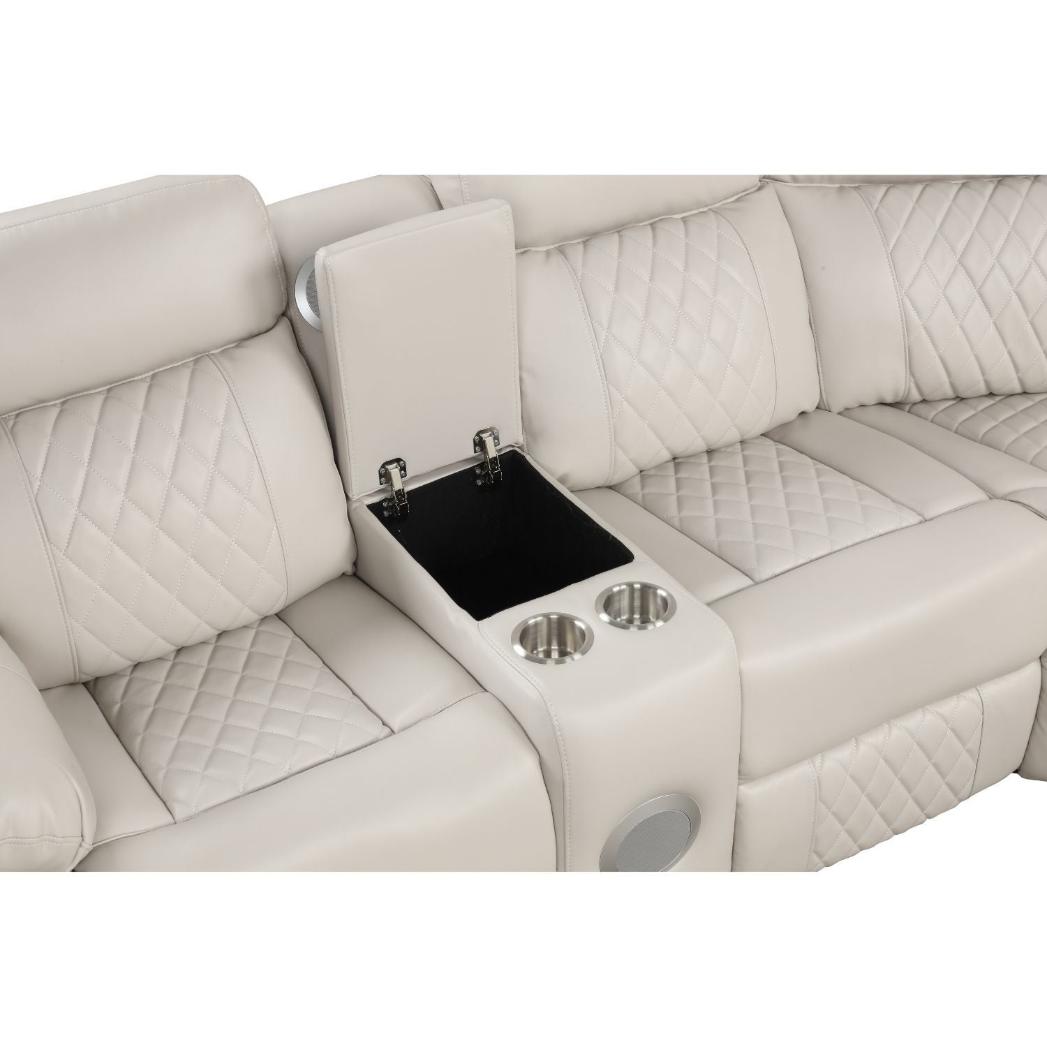 Lacrosse Power Reclining Sectional Sofa with center console and cupholders on Tampa Home & Garden Store