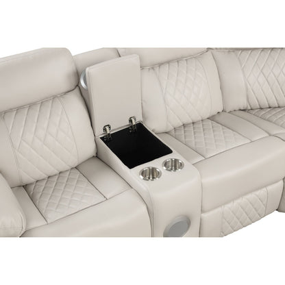 Lacrosse Power Reclining Sectional Sofa with center console and cupholders on Tampa Home & Garden Store