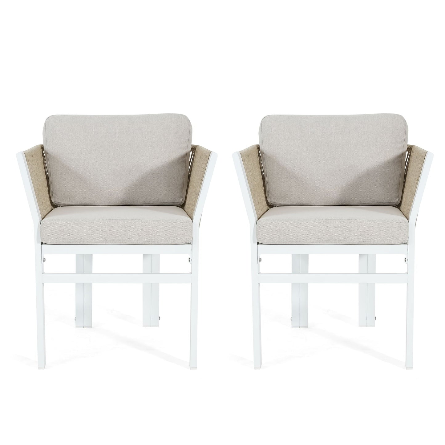 Durable Aluminum Outdoor Dining Chairs Set of Two