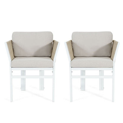 Durable Aluminum Outdoor Dining Chairs Set of Two