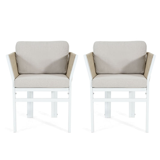 Durable Aluminum Outdoor Dining Chairs Set of Two