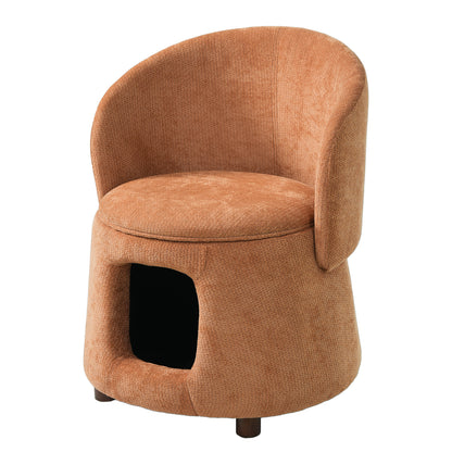 Orange pet-friendly chair by HouseOfZazla with hidden pet nook and storage seat on Tampa Home & Garden Store