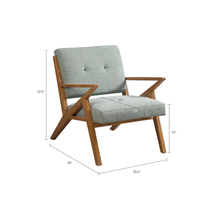 Lounge chair with tufted blue-green upholstery and solid wood frame by HouseOfZazla on Tampa Home & Garden Store
