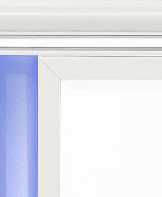 Tarian LED mirror white frame with blue edge lighting by HouseOfZazla on Tampa Home & Garden Store