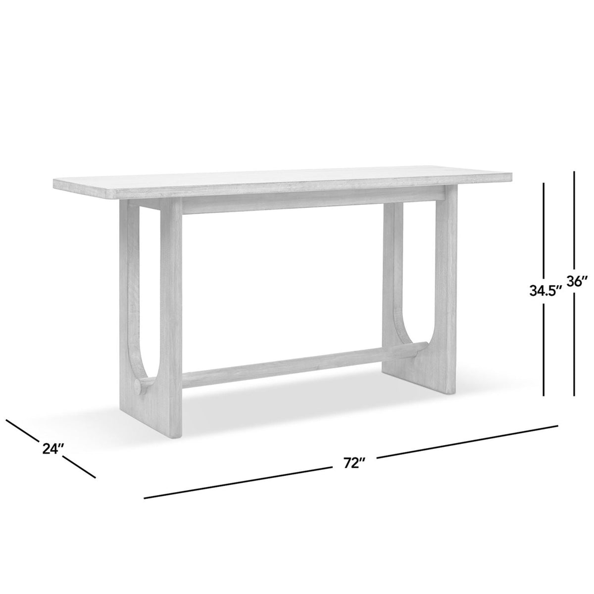 Reclaimed pine trestle console table with open base, antique brown, 72in long by HouseOfZazla on Tampa Home & Garden Store