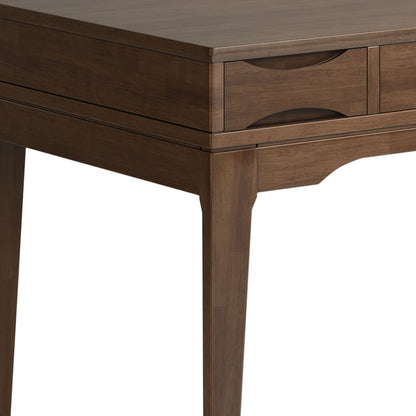 Harper Handcrafted Desk writing desk in dark walnut wood with curved drawer pulls on Tampa Home & Garden Store