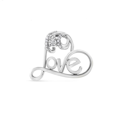 Sterling silver open heart pendant with pave diamond accents and Love script necklace on Tampa Home & Garden Store