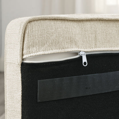 Modern Elegant Rectangle Pet Bed beige textured fabric with black elevated base and zipper on Tampa Home & Garden Store