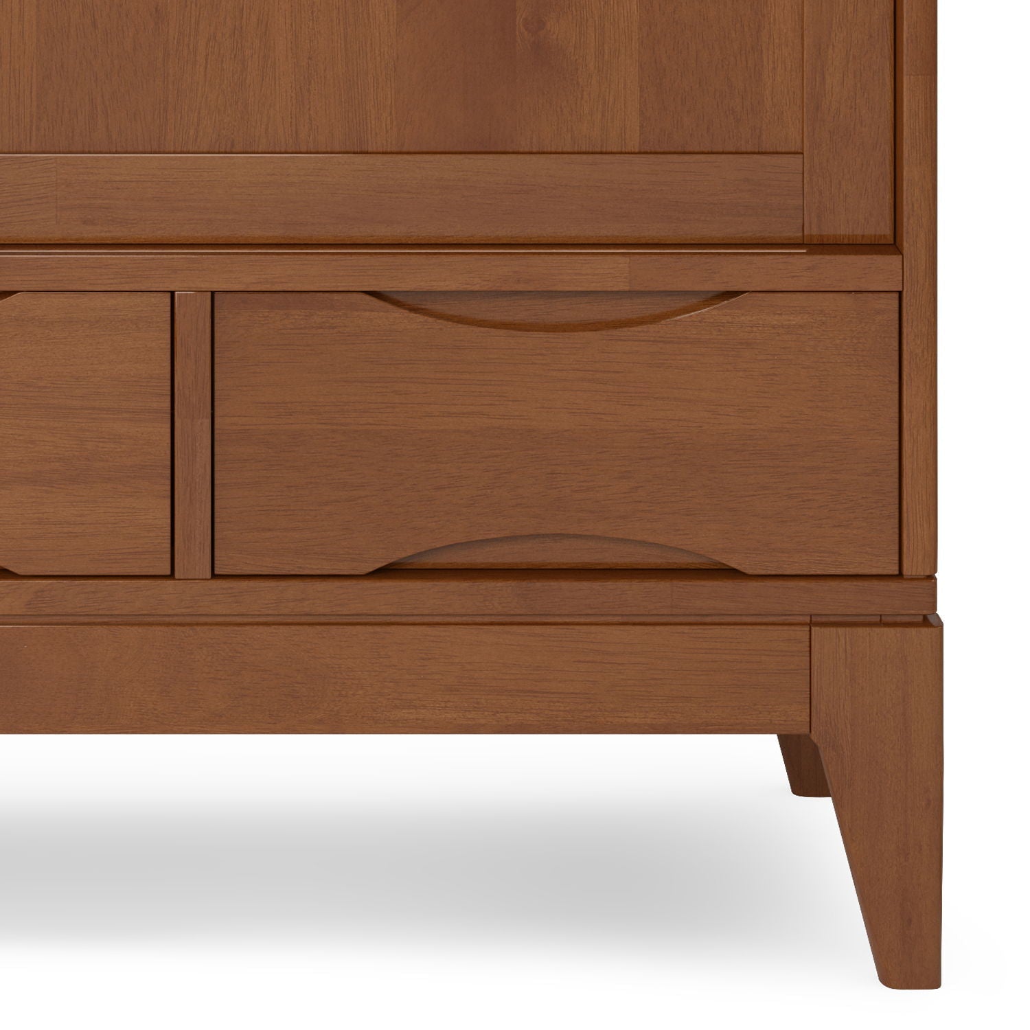 Harper Medium Storage Cabinet by HouseOfZazla, warm wood finish with curved drawer fronts on Tampa Home & Garden Store
