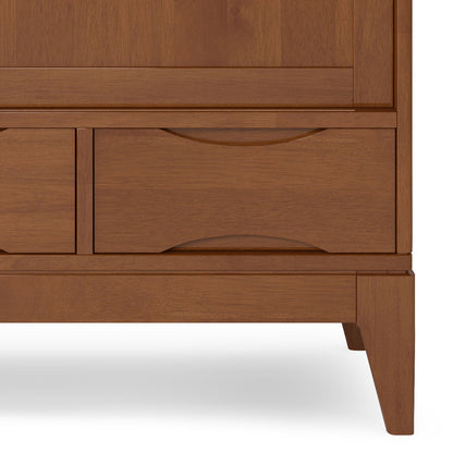Harper Medium Storage Cabinet by HouseOfZazla, warm wood finish with curved drawer fronts on Tampa Home & Garden Store