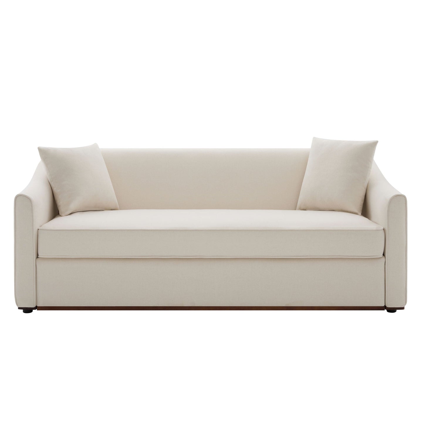 Modern 3 Seat Sofa With Chenille And Two Pillows
