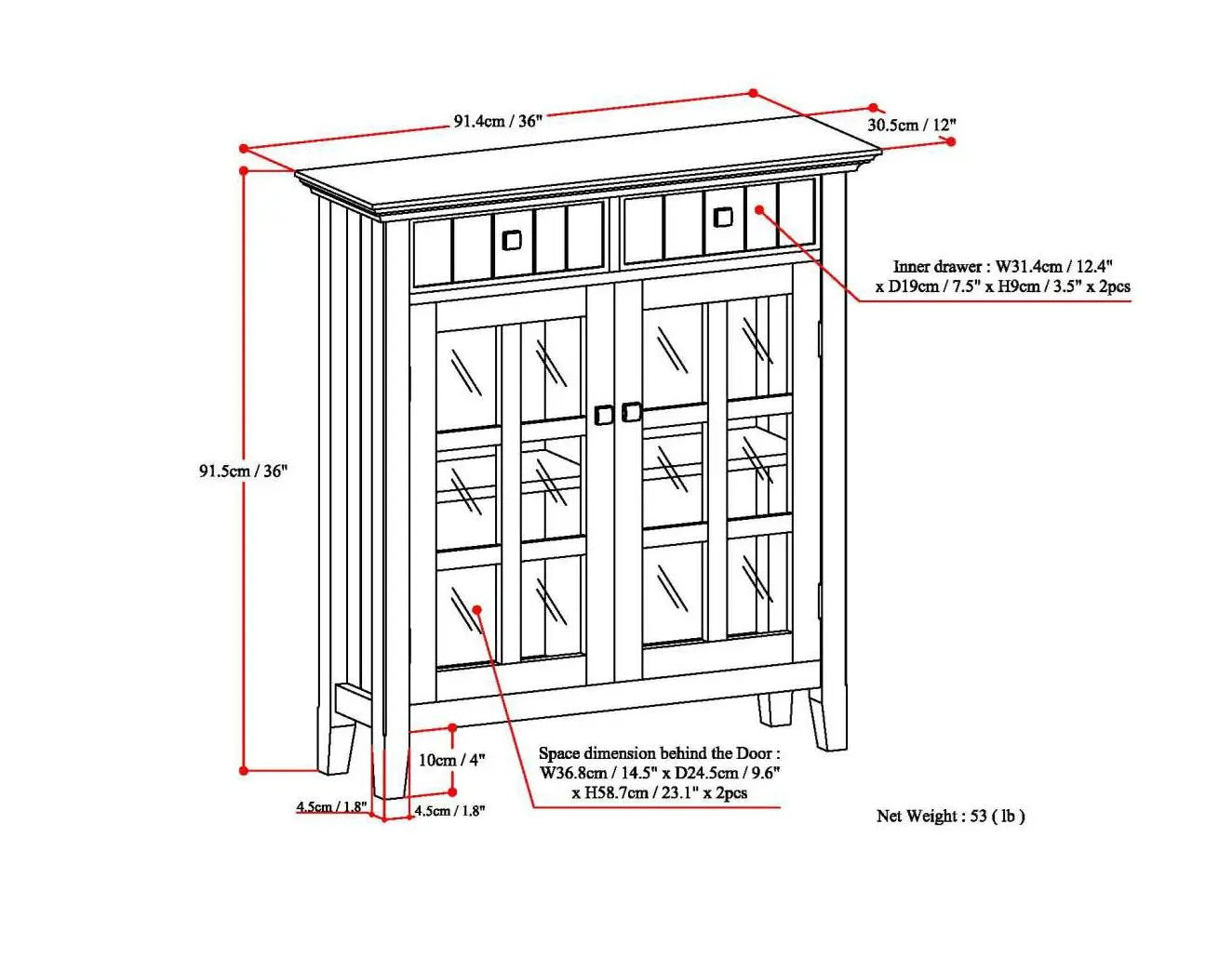 Acadian Handcrafted Entryway Storage Cabinet