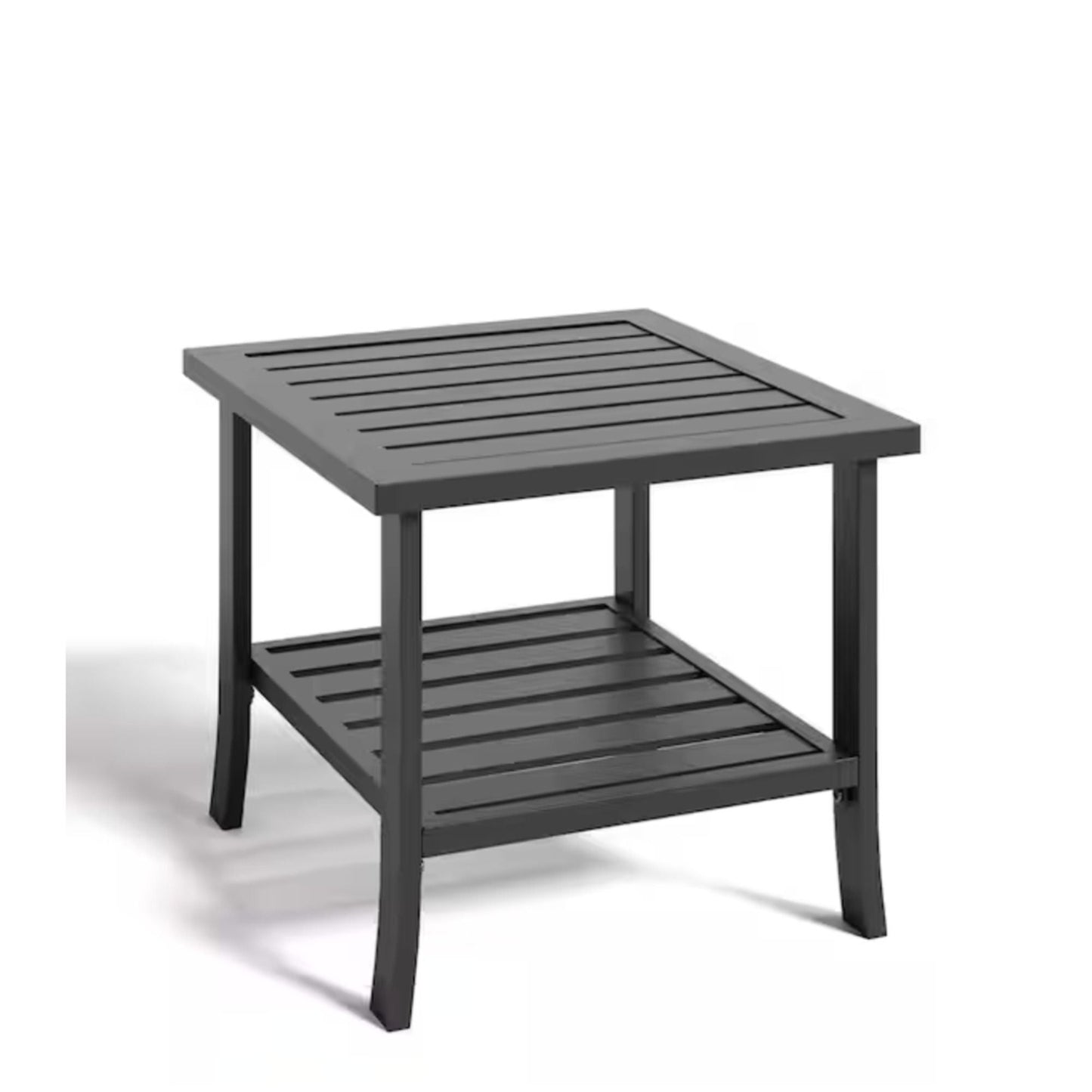 Square 2 Tier Rust Resistant Outdoor Side Table