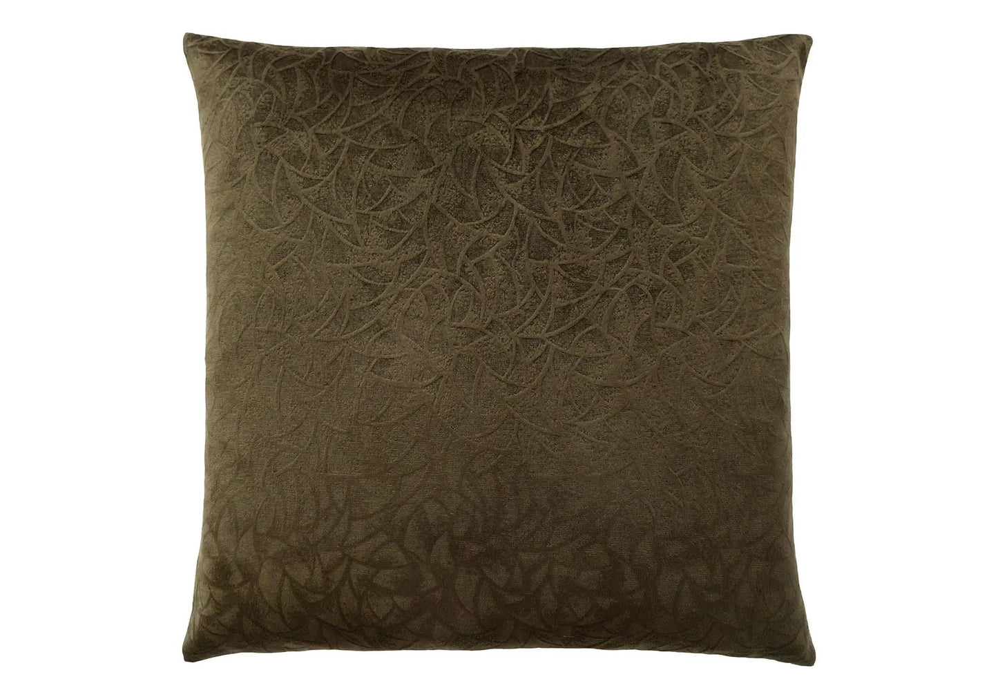 Square decorative throw pillow brown with embossed swirl texture hypoallergenic insert included on Tampa Home & Garden Store