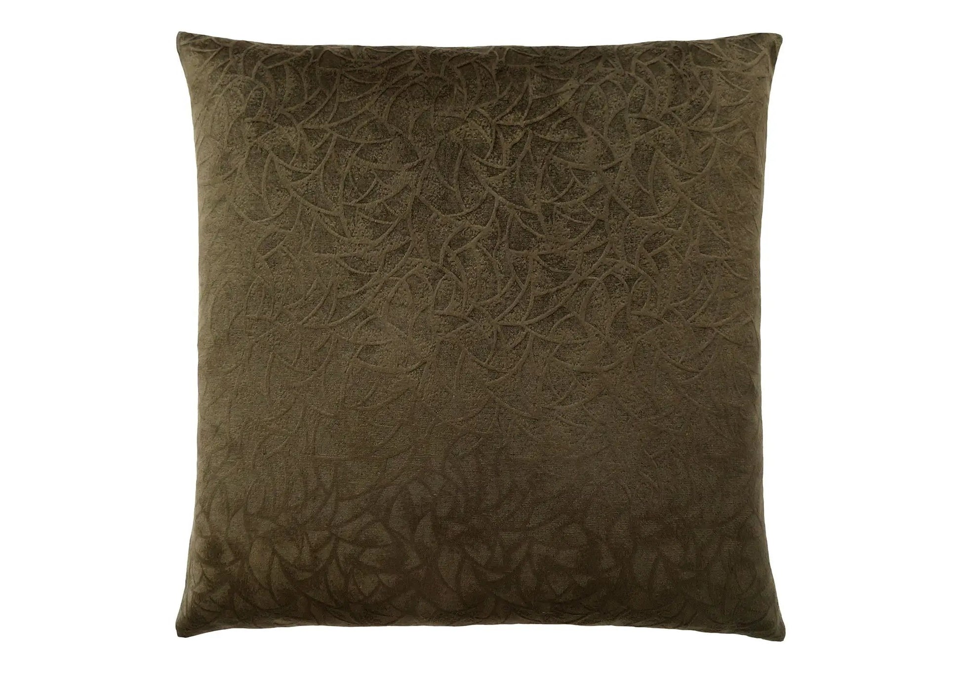 Square decorative throw pillow brown with embossed swirl texture hypoallergenic insert included on Tampa Home & Garden Store