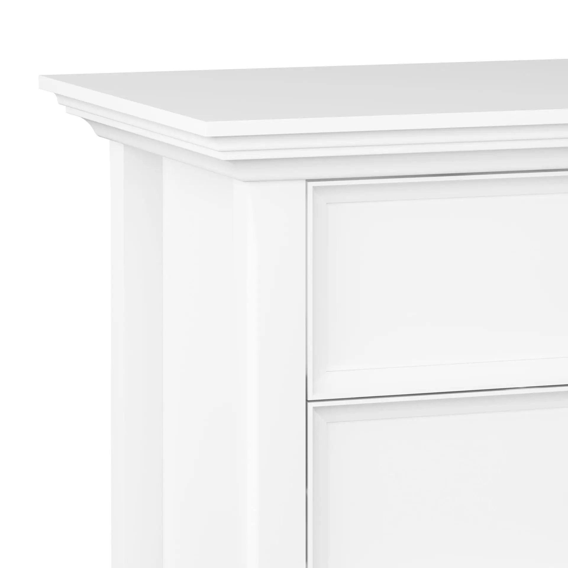 Amherst bedside table handcrafted in white with paneled drawer fronts on Tampa Home & Garden Store