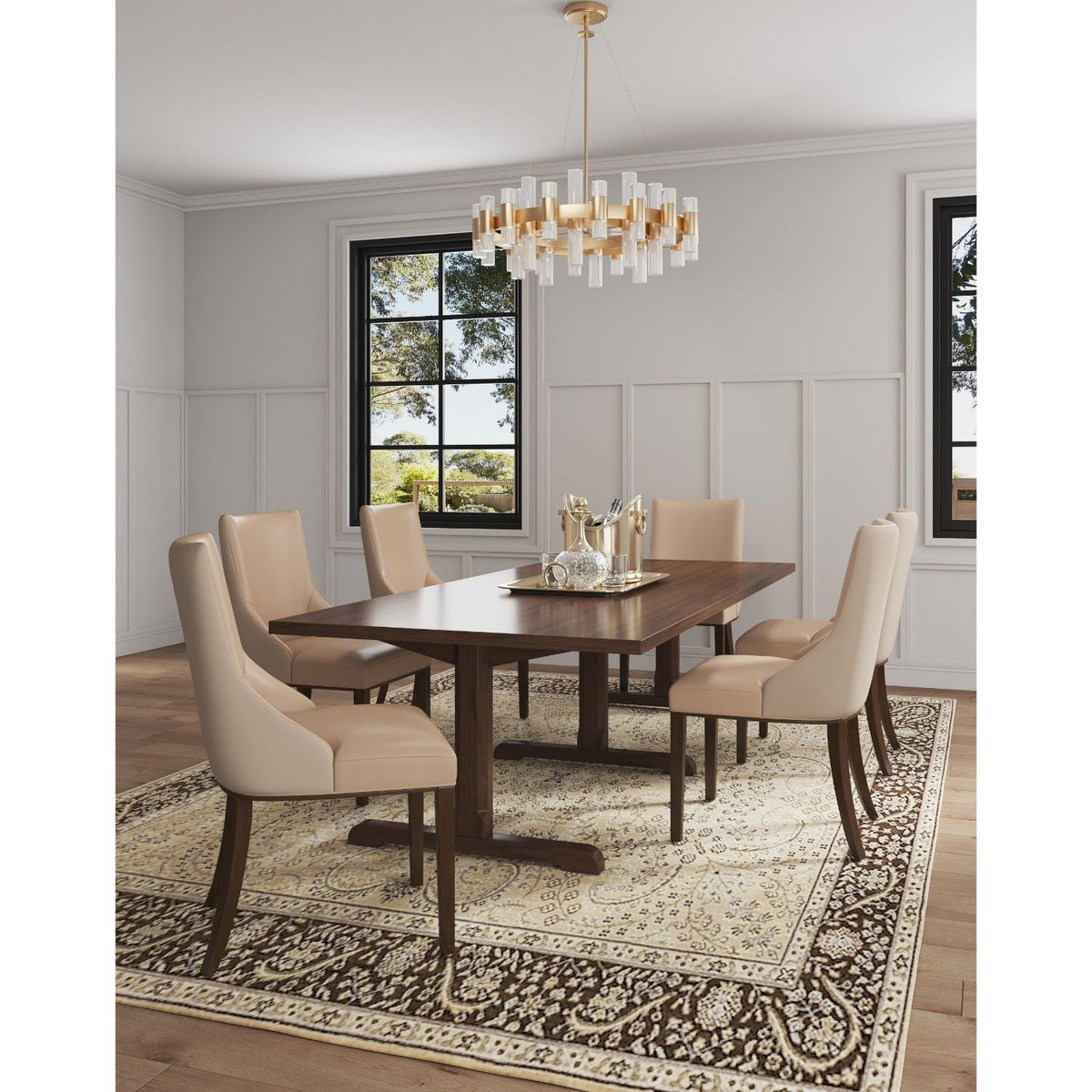 Shubert dining chair set of 2 beige chairs with foam cushions by HouseOfZazla on Tampa Home & Garden Store