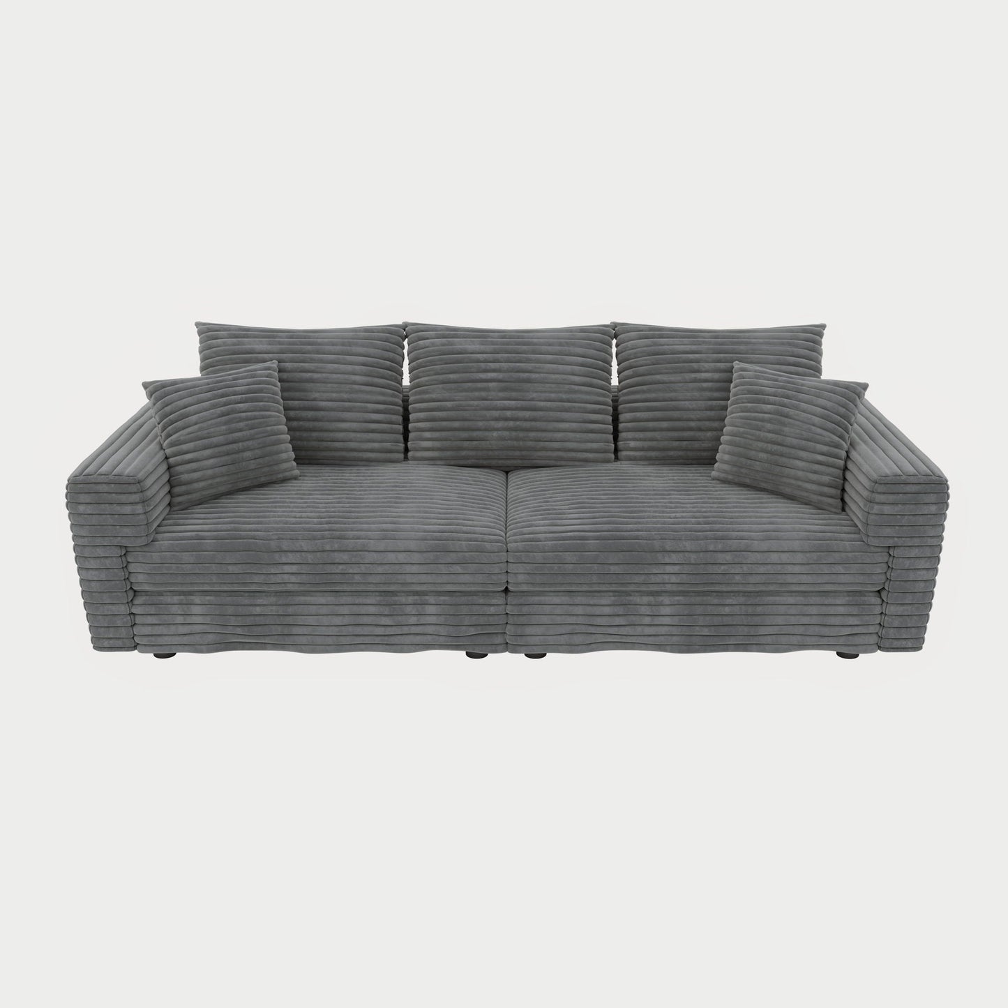 4-seat modern cloud couch by HouseOfZazla in gray ribbed upholstery on Tampa Home & Garden Store