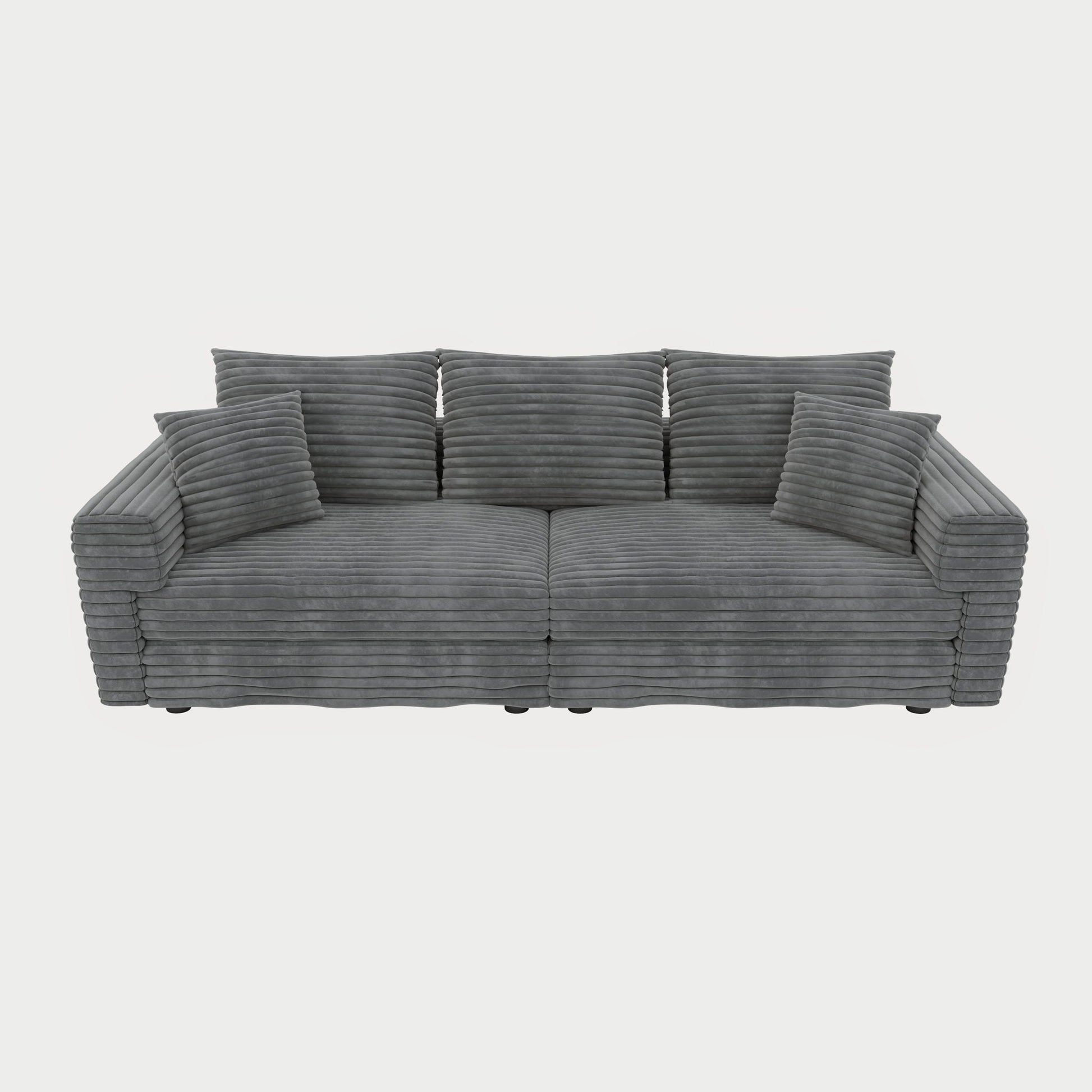 4-seat modern cloud couch by HouseOfZazla in gray ribbed upholstery on Tampa Home & Garden Store