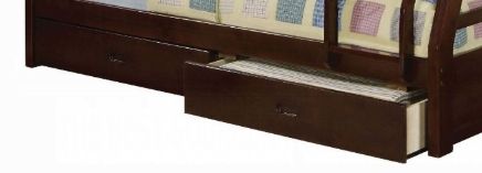 Jason Bunk Bed With Storage dark wood finish with two under-bed drawers HouseOfZazla on Tampa Home & Garden Store