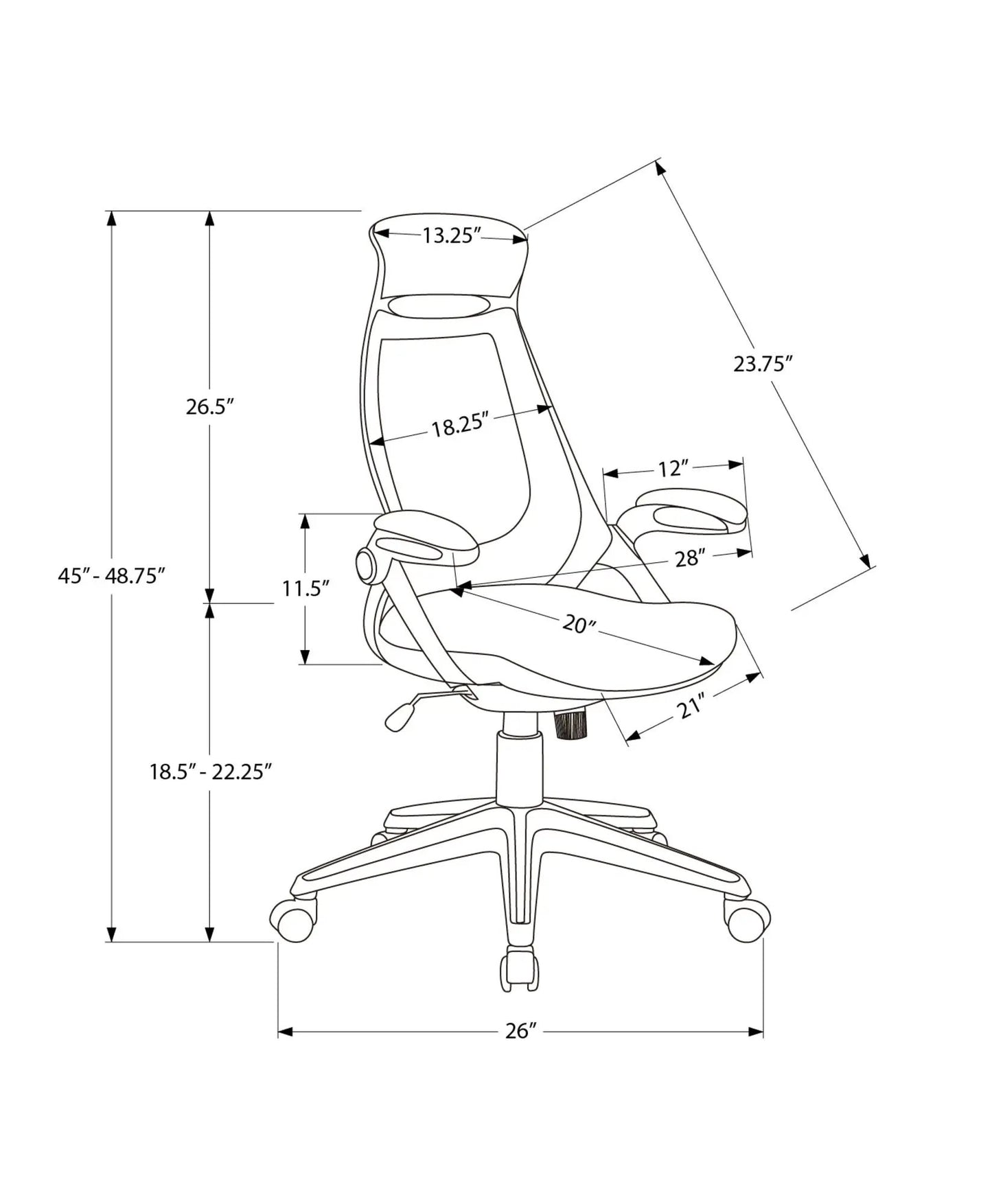Ergonomic Office Chair with Adjustable Height