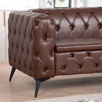 Modern 3 Seater Sofa with Square Arm and Cushion