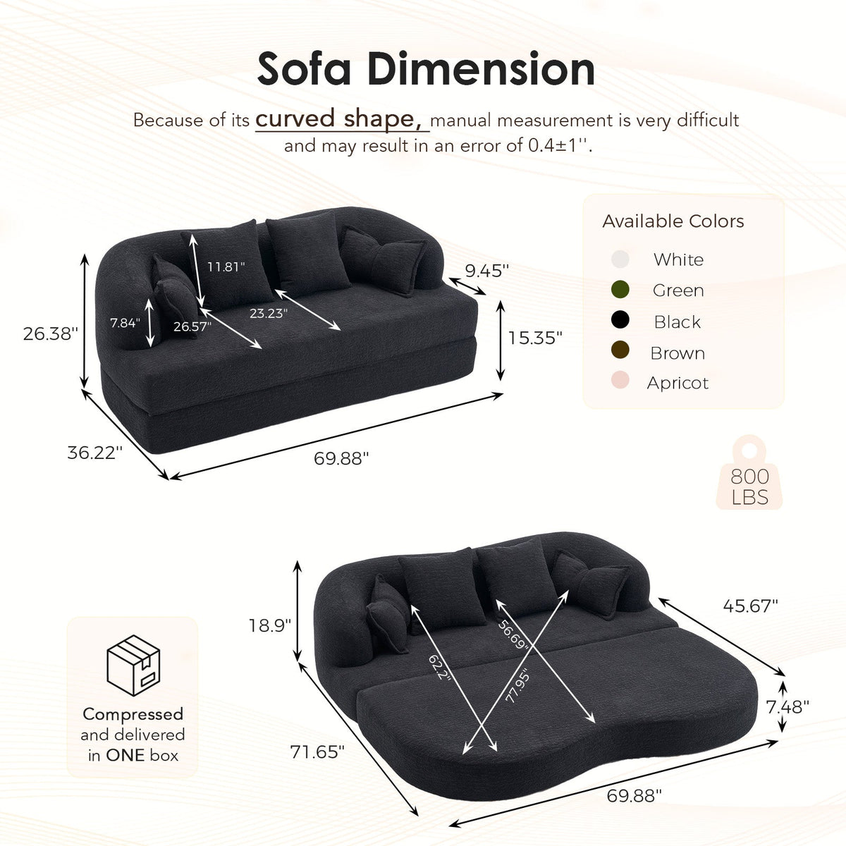 Foldable Sofa Bed For Small Apartments And Homes