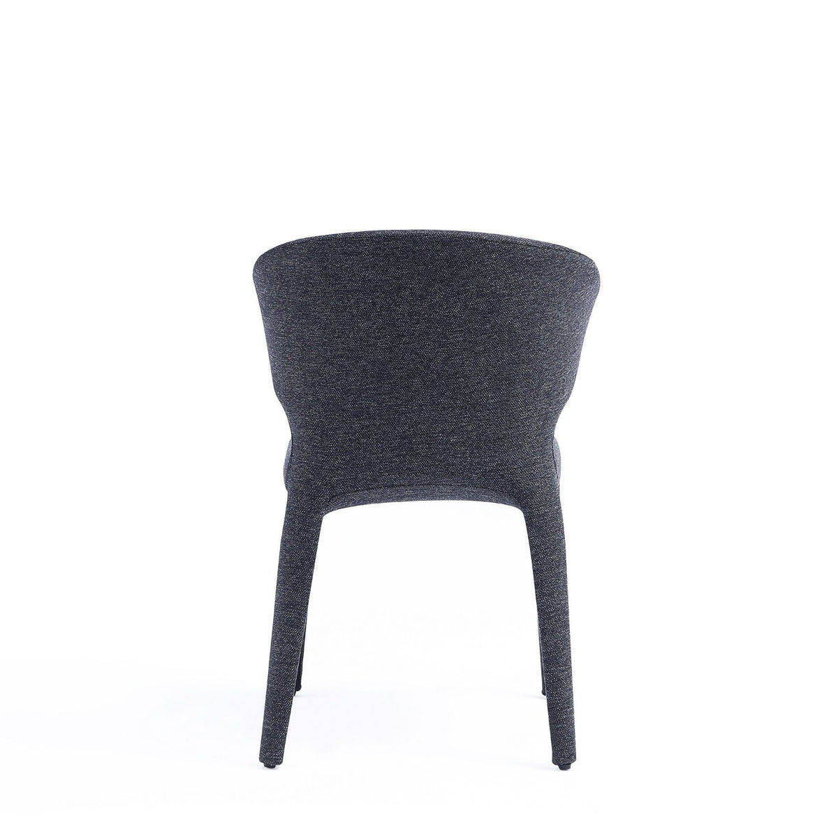 Conrad dining chair with metal frame in dark speckled blue upholstery on Tampa Home & Garden Store