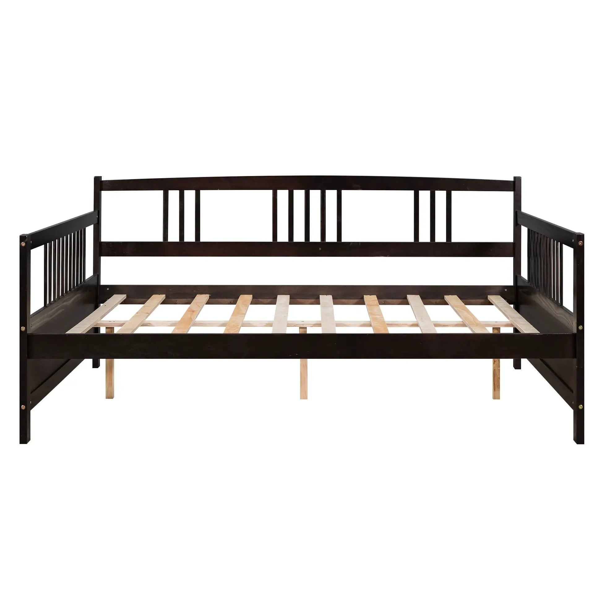 Multifunctional Modern Daybed frame in dark wood with slatted sides on Tampa Home & Garden Store
