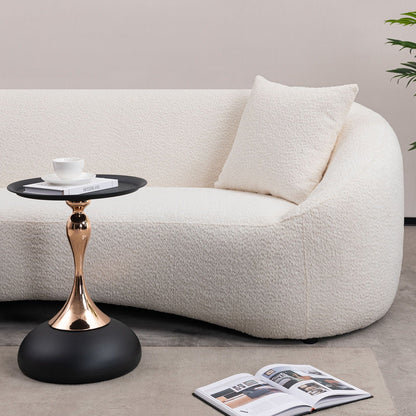 White Curved Three Seater Sofa For Living