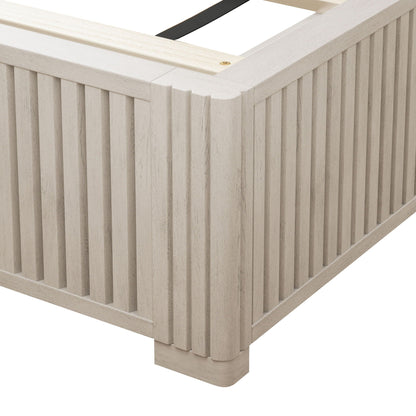 Modern Platform Bed Frame with Tall Headboard