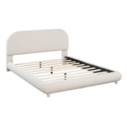 Upholstered Platform Bed With Thick Solid Frame
