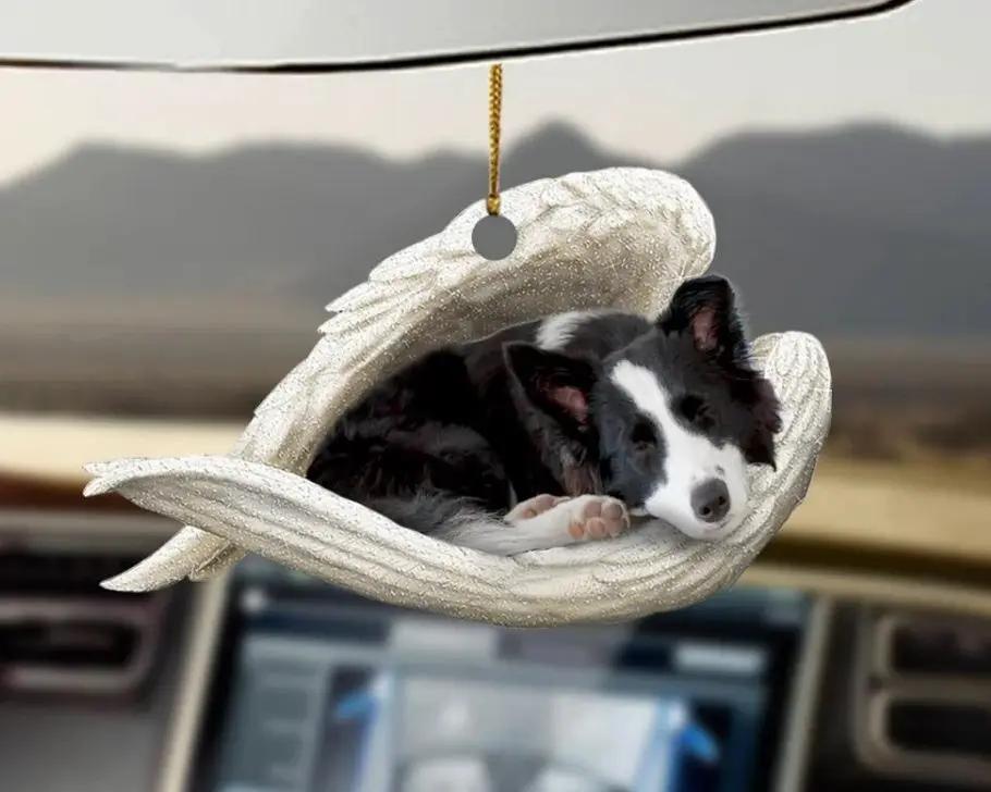 Car Pendant Sleeping Dog Angel Decor Hanging