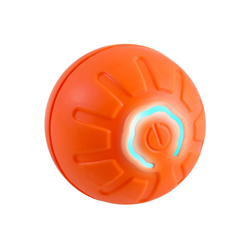 Smart dog toy ball orange with LED glow ring for interactive play on Tampa Home & Garden Store