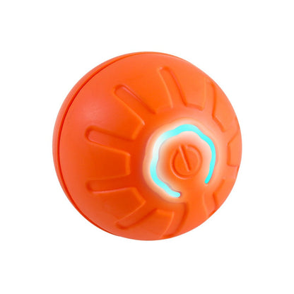 Smart dog toy ball orange with LED glow ring for interactive play on Tampa Home & Garden Store