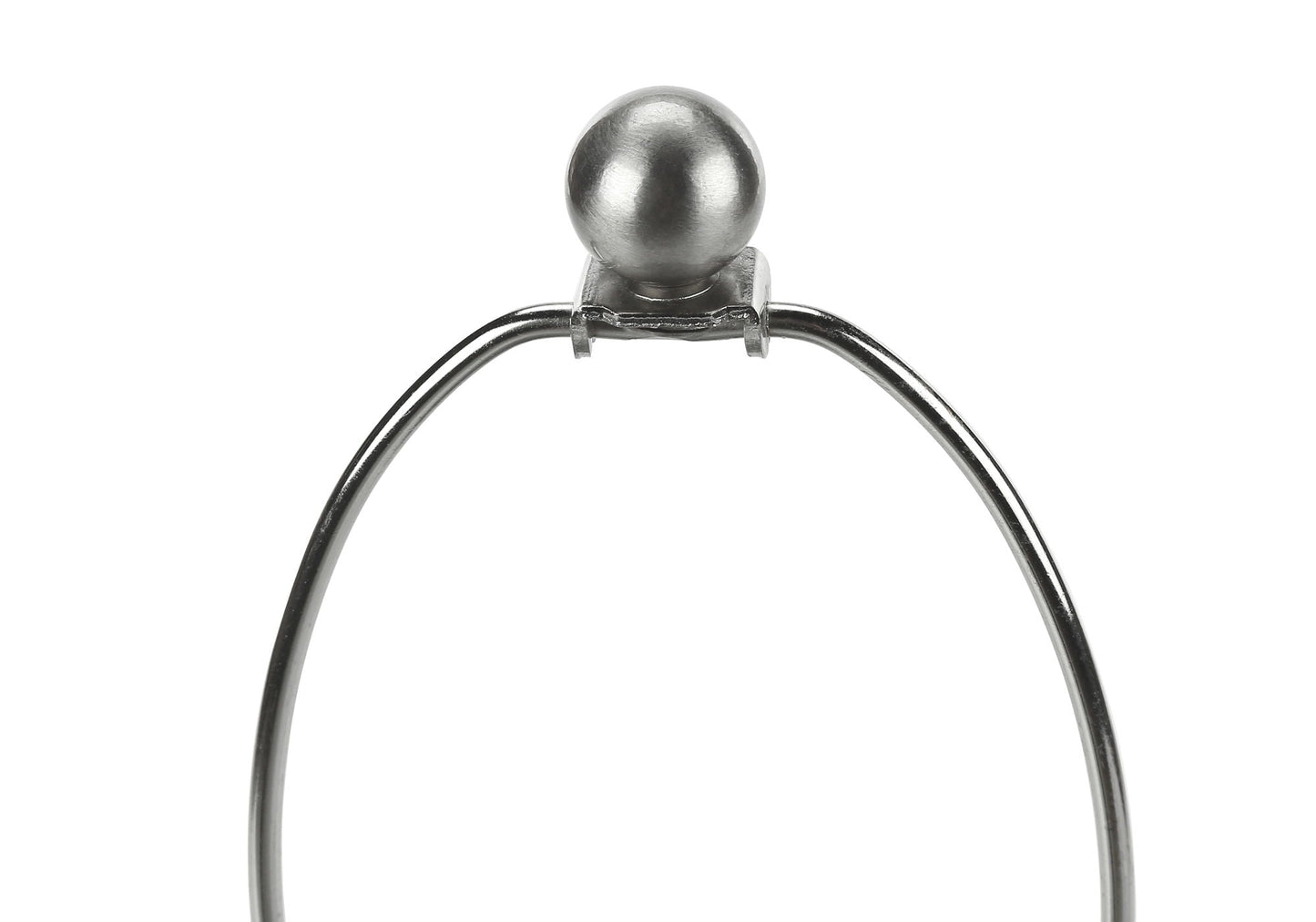 Table lamp with chrome curved metal frame and silver ball finial modern contemporary style on Tampa Home & Garden Store
