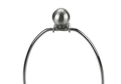 Table lamp with chrome curved metal frame and silver ball finial modern contemporary style on Tampa Home & Garden Store