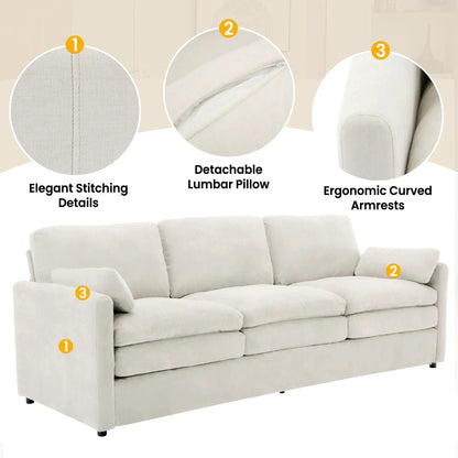 Cozy Upholstered 3 Seater Sofa for Living Room