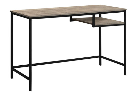 Computer desk for home office with wood top and black metal frame, side shelf on Tampa Home & Garden Store