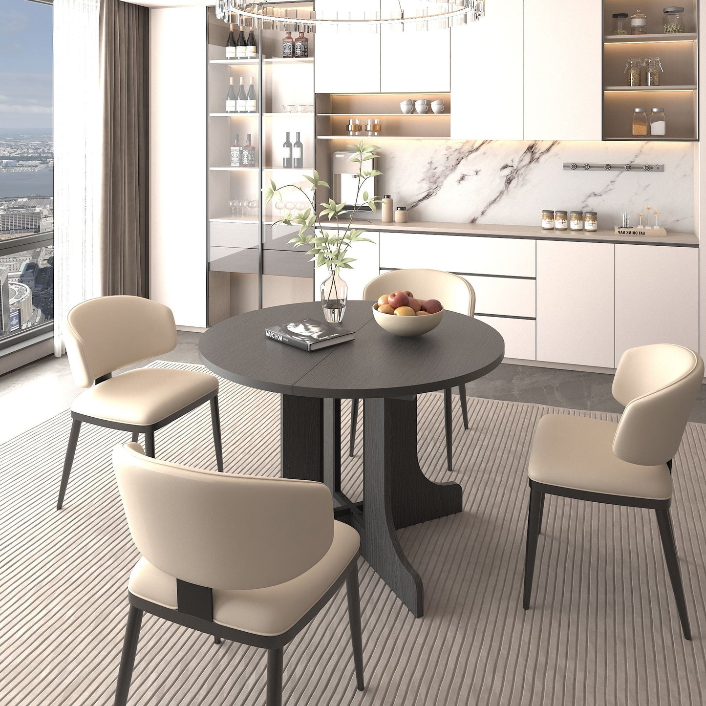 Farmhouse and Expandable Oval Dining Table