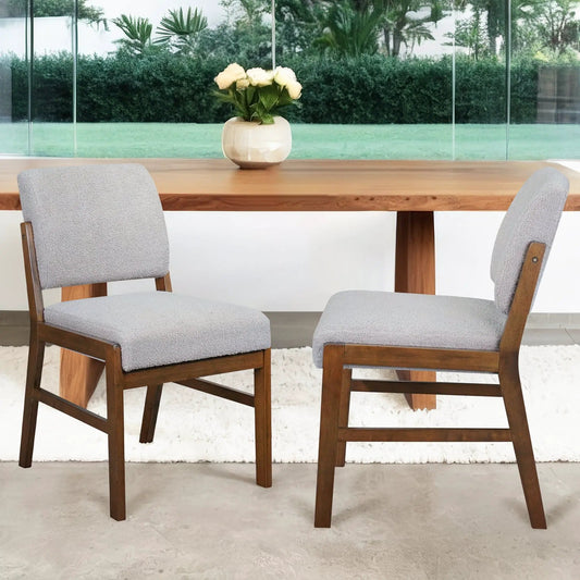 Caldwell dining chairs set of 2 in light gray fabric with wood legs by Unique Piece Furniture on Tampa Home & Garden Store