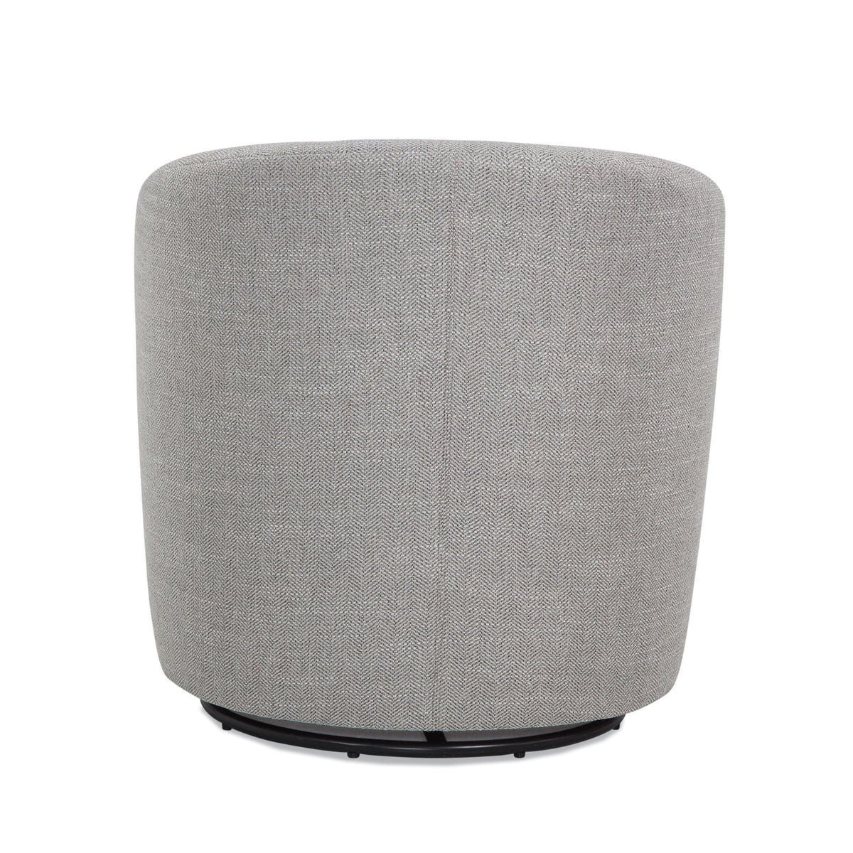 Lainey Swivel Barrel Chair gray herringbone fabric 360 degree rotation HouseOfZazla swing on Tampa Home & Garden Store