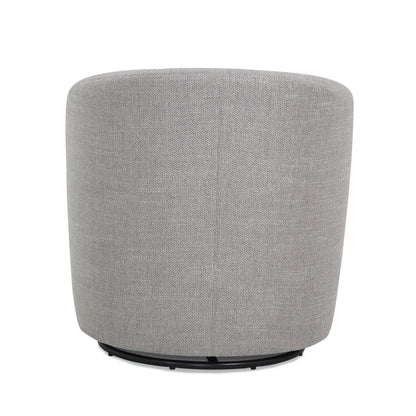 Lainey Swivel Barrel Chair gray herringbone fabric 360 degree rotation HouseOfZazla swing on Tampa Home & Garden Store