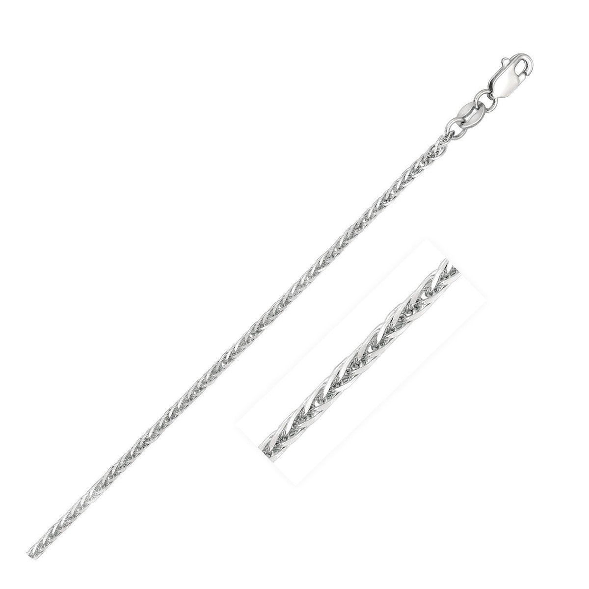 Necklace 14k white gold 1.8mm square wheat chain by Bids.com, lobster clasp on Tampa Home & Garden Store