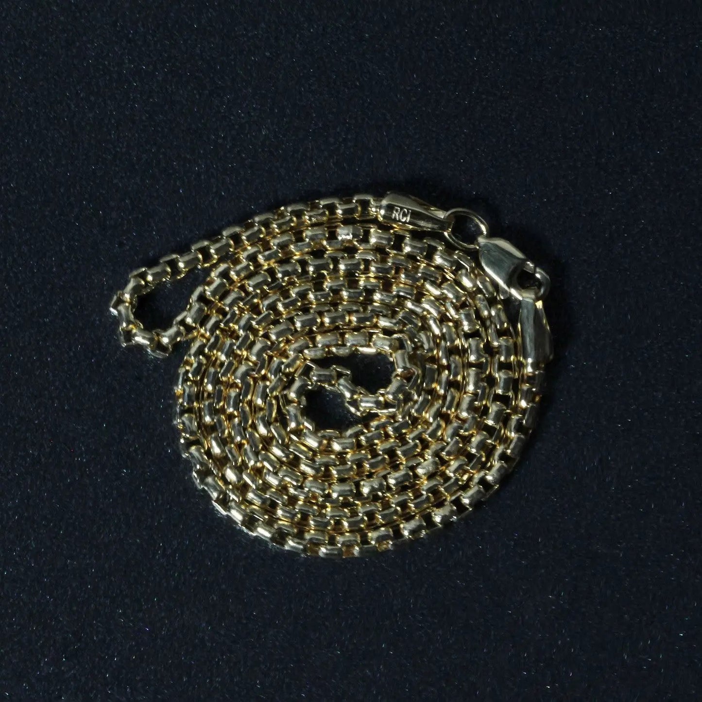 2.4mm 14k yellow gold round box chain necklace by Bids.com with secure clasp on Tampa Home & Garden Store