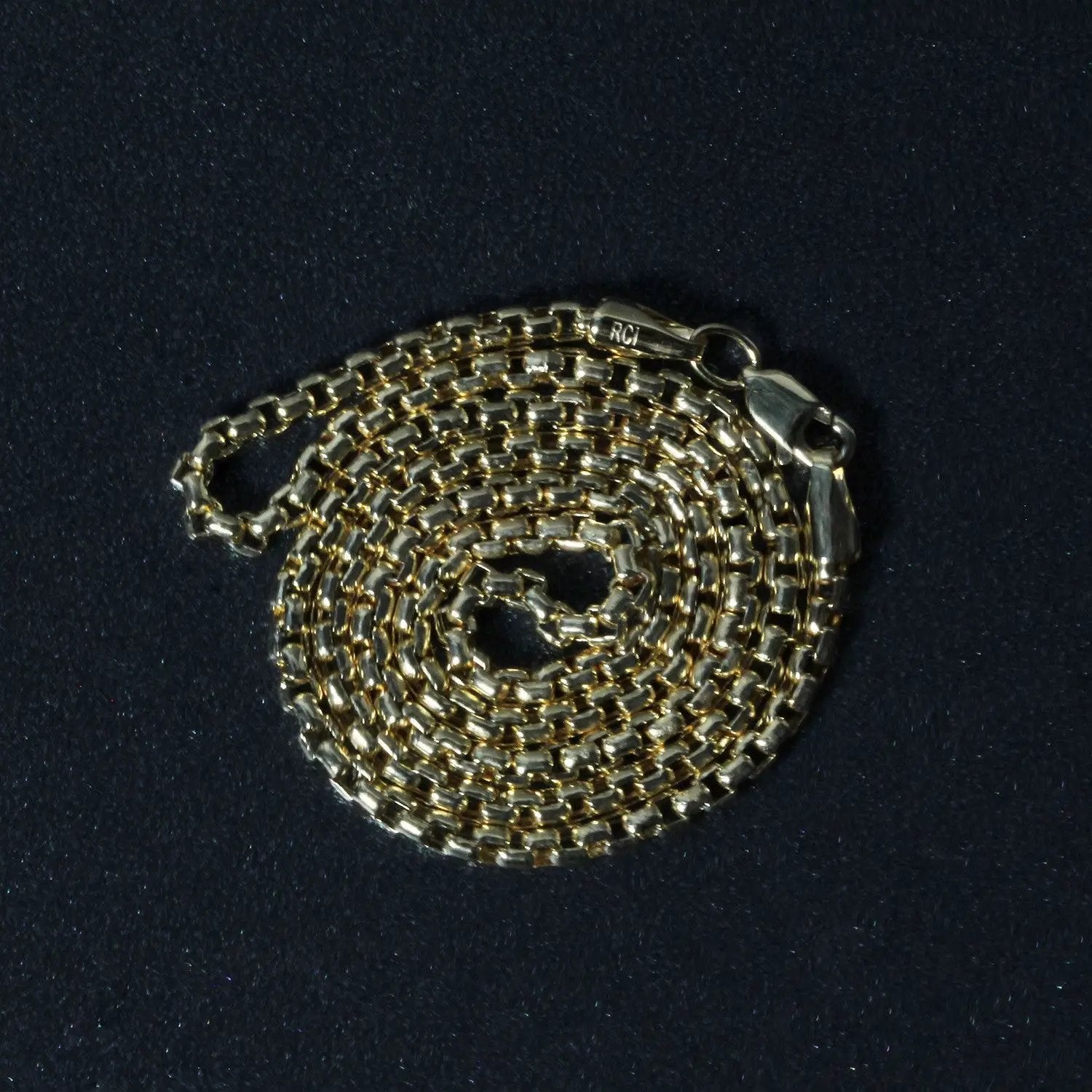 2.4mm 14k yellow gold round box chain necklace by Bids.com with secure clasp on Tampa Home & Garden Store