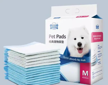 Pet Pads blue and white thickened absorbent training pads, Petbest brand, size M 45x60 cm on Tampa Home & Garden Store