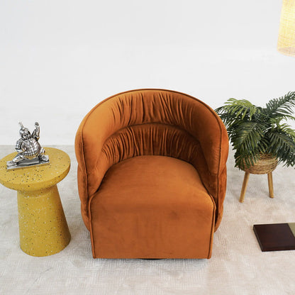 Walden swivel chair with integrated arms in burnt orange by HouseOfZazla, armchair on Tampa Home & Garden Store