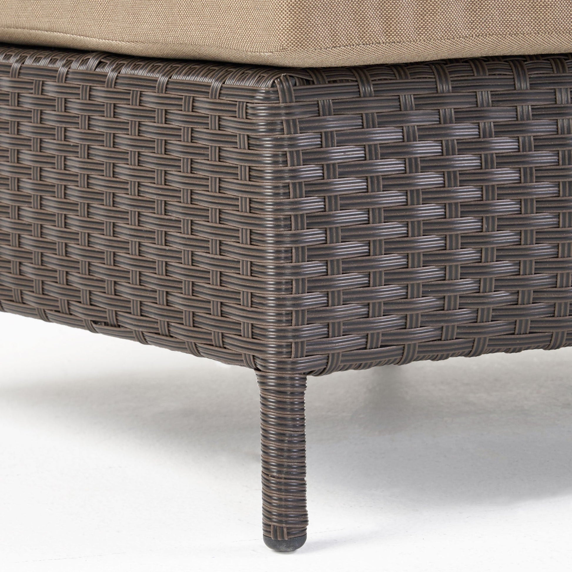 Pt Limon Modern Outdoor Single Sofa by HouseOfZazla, dark brown wicker with beige cushion on Tampa Home & Garden Store