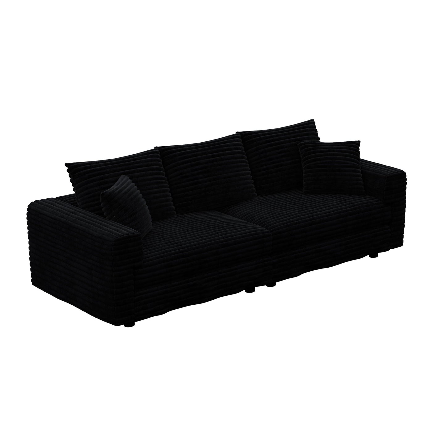 Deep Seat Sofa Bed With Ottoman and Soft Pillows